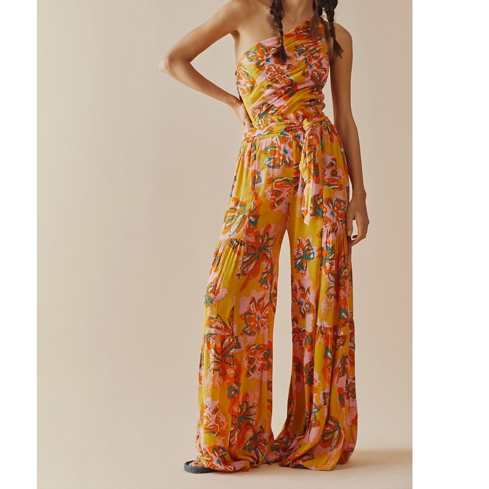 Free People FP ONE Thea One Shoulder Jumpsuit M